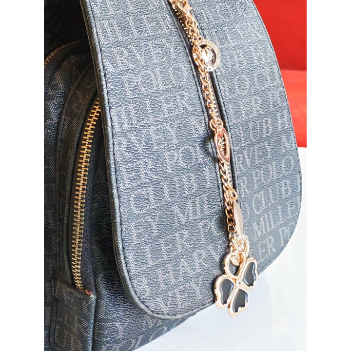 Kalpli Altın Rengi Yonca Modelli Çanta Süsü