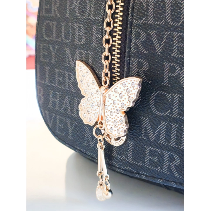 Altın Rengi Kelebek Figürlü Metal Çanta Süsü