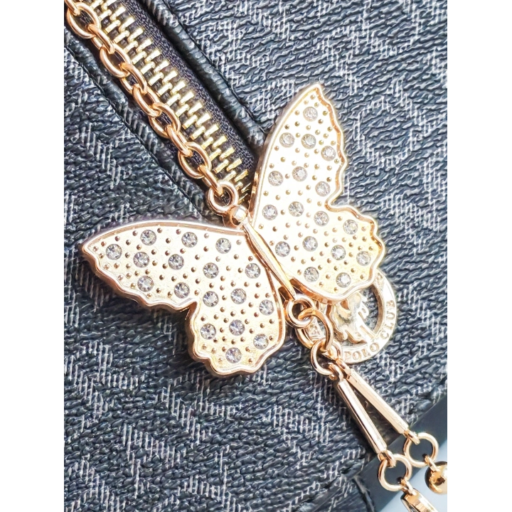 Altın Rengi Kelebek Figürlü Metal Çanta Süsü