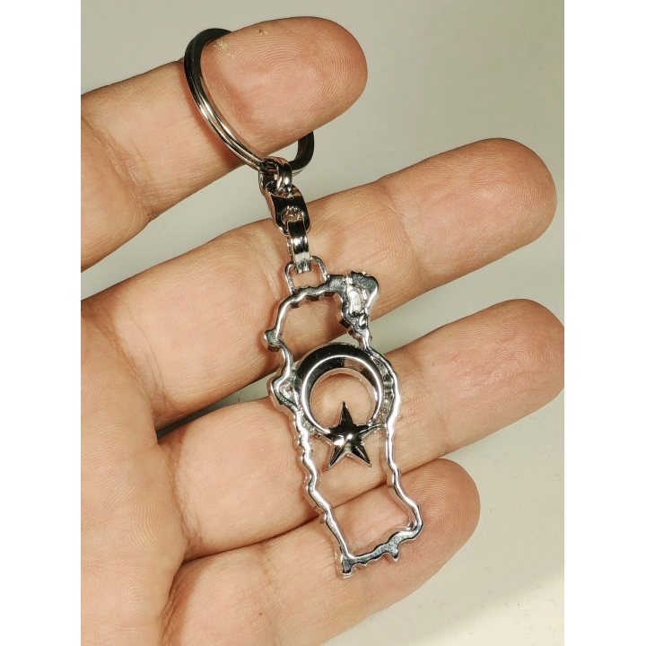 Gümüş Renkli Türkiye Haritası Metal Anahtarlık