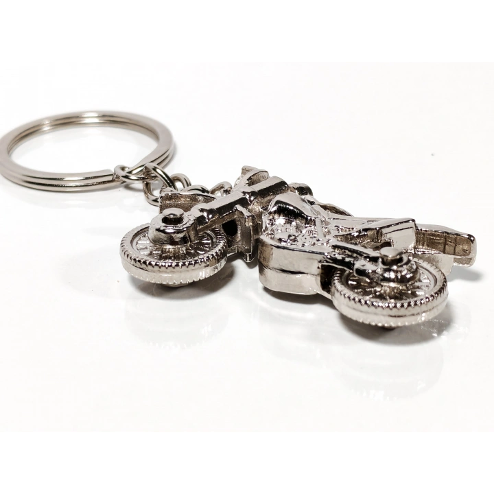 Gümüş Renk Oynar Gidonlu Motorsiklet Metal Anahtarlık