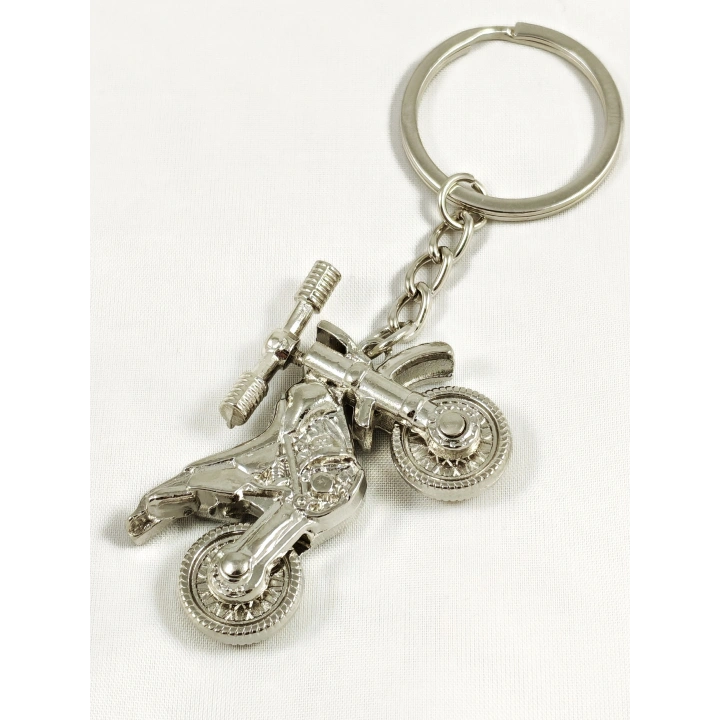 Gümüş Renk Oynar Gidonlu Motorsiklet Metal Anahtarlık