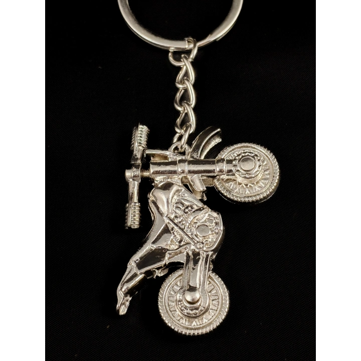 Gümüş Renk Oynar Gidonlu Motorsiklet Metal Anahtarlık
