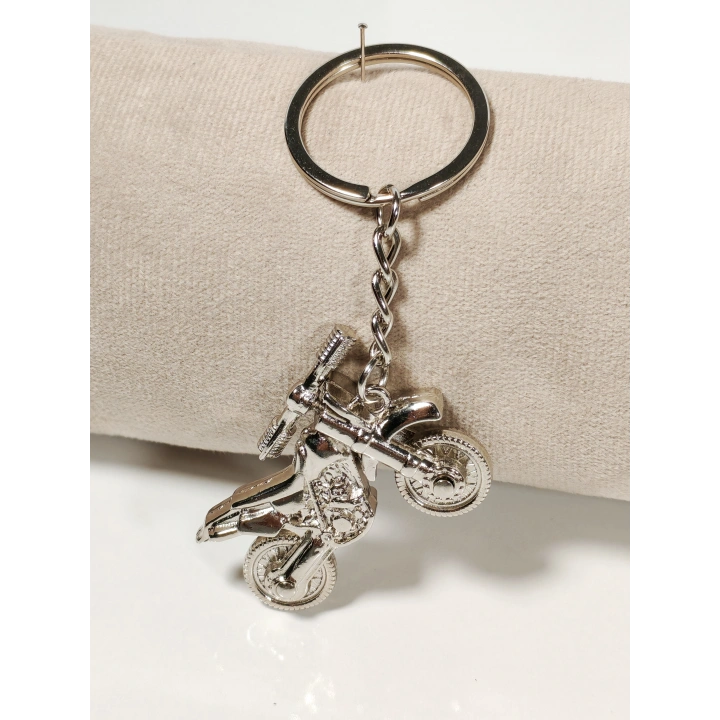 Gümüş Renk Oynar Gidonlu Motorsiklet Metal Anahtarlık
