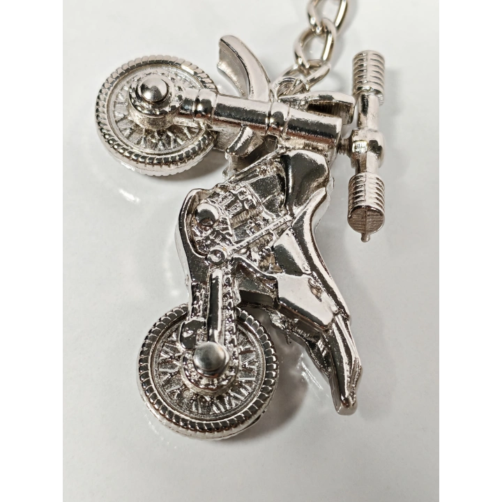 Gümüş Renk Oynar Gidonlu Motorsiklet Metal Anahtarlık