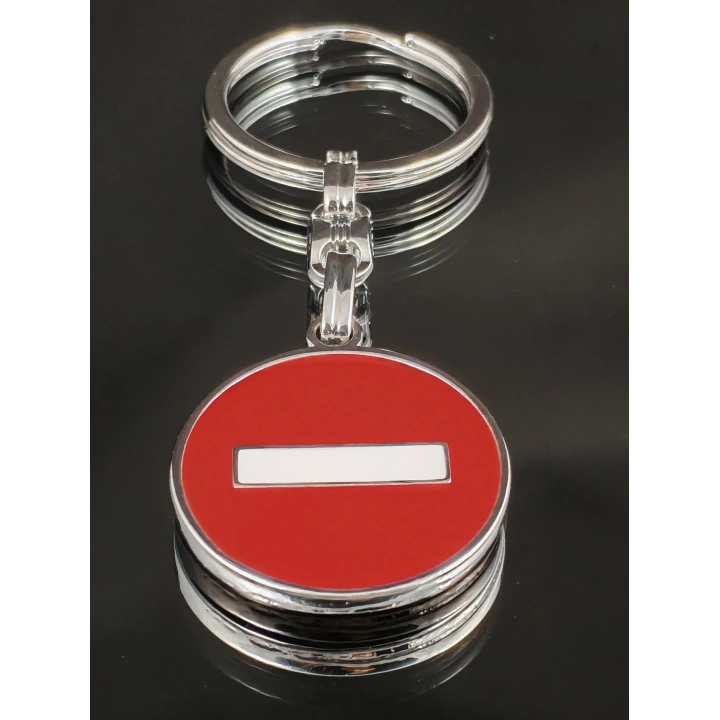 Girilmez Trafik İşareti Metal Anahtarlık