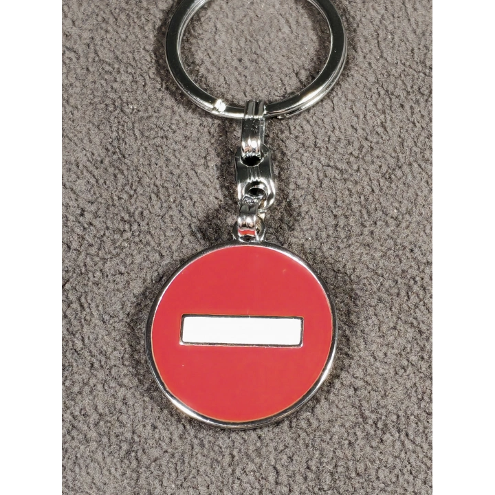 Girilmez Trafik İşareti Metal Anahtarlık