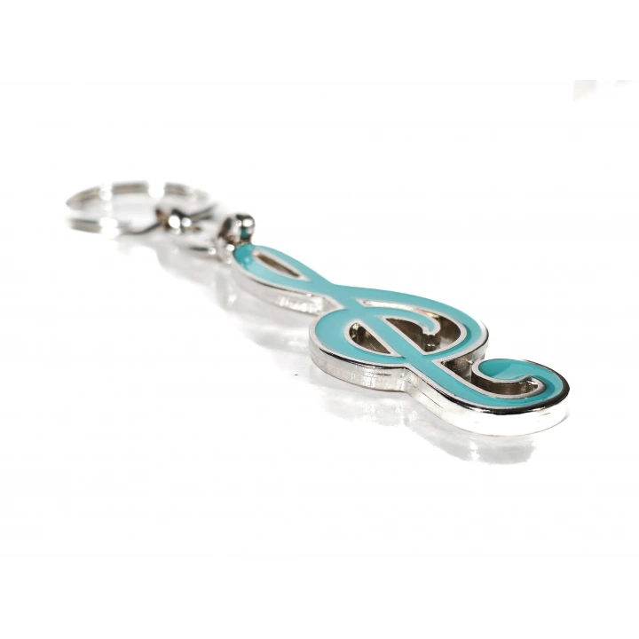 Mavi Sol Anahtarı Metal Anahtarlık