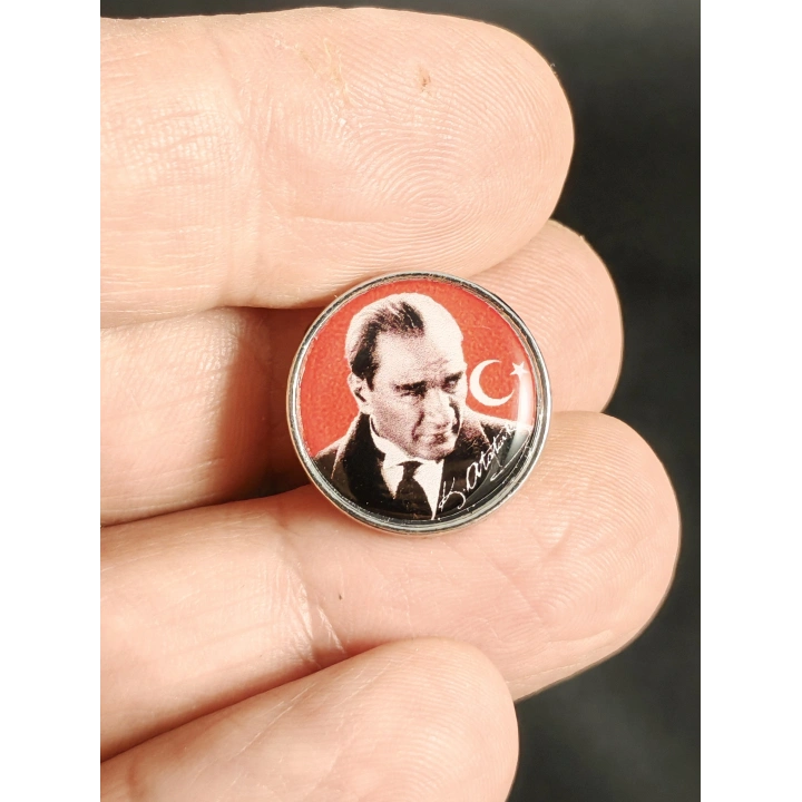 Atatürk portreli Metal Rozet