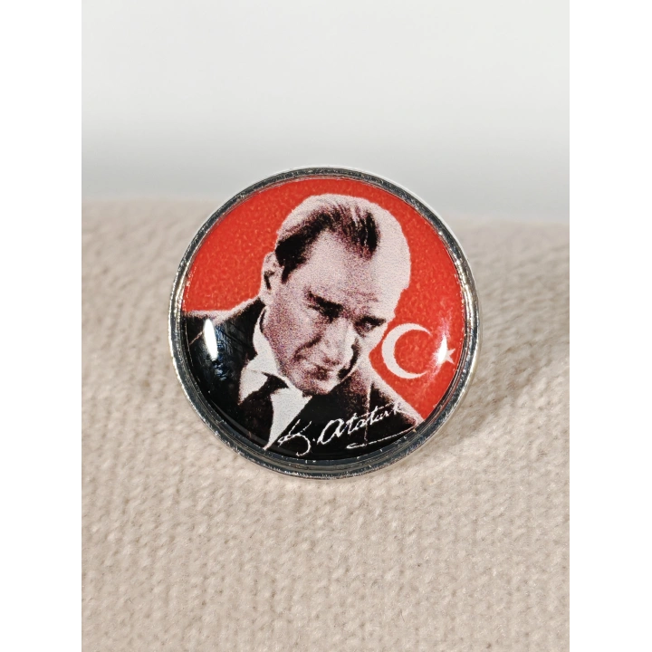 Atatürk portreli Metal Rozet