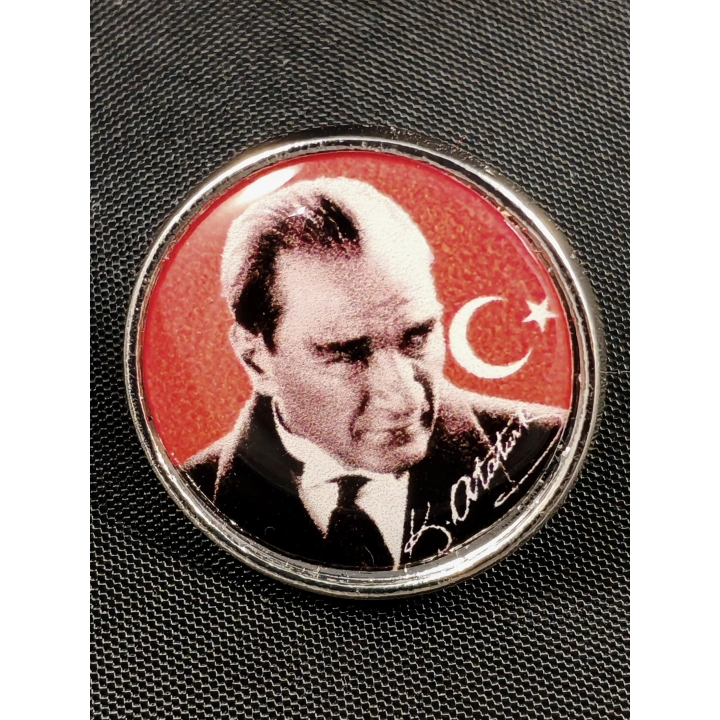 Atatürk portreli Metal Rozet