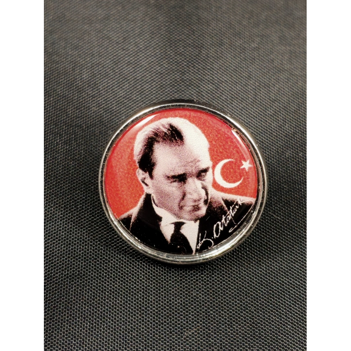 Atatürk portreli Metal Rozet