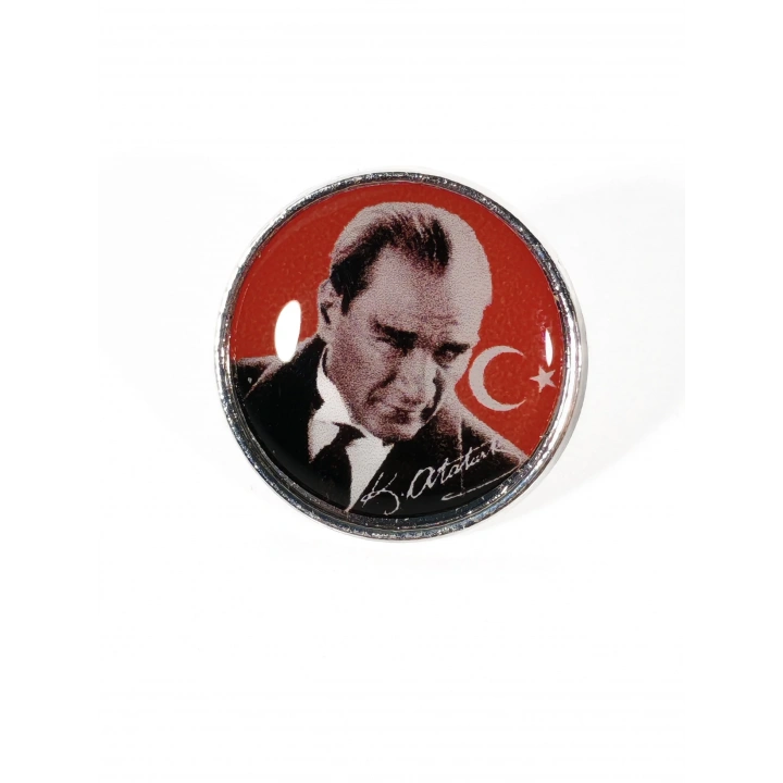 Atatürk portreli Metal Rozet