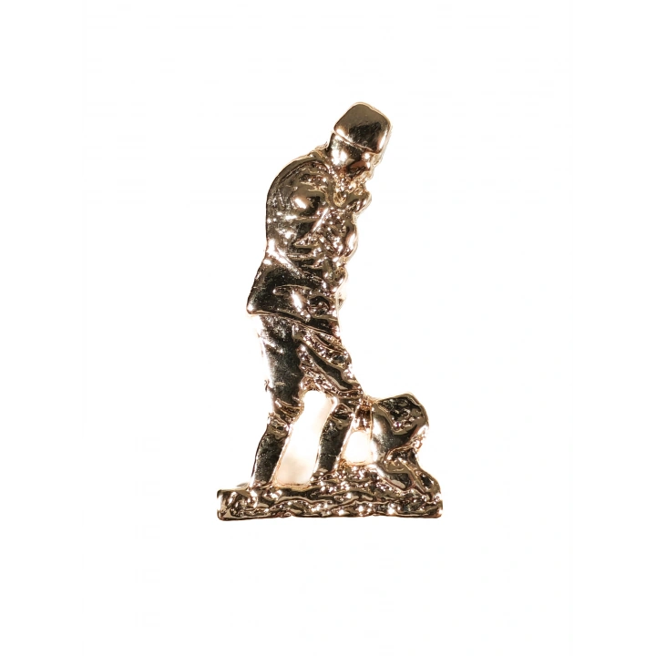 Kabartmalı Atatürk Silüetli  Metal Rozet