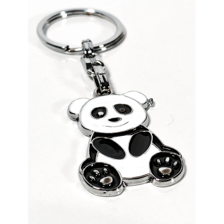 Panda Siyah ve Beyaz Metal Anahtarlık