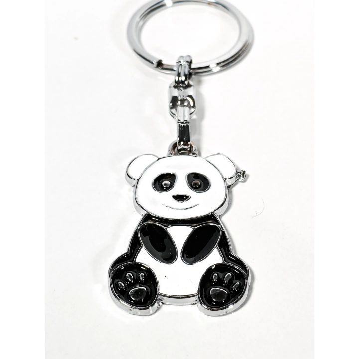 Panda Siyah ve Beyaz Metal Anahtarlık