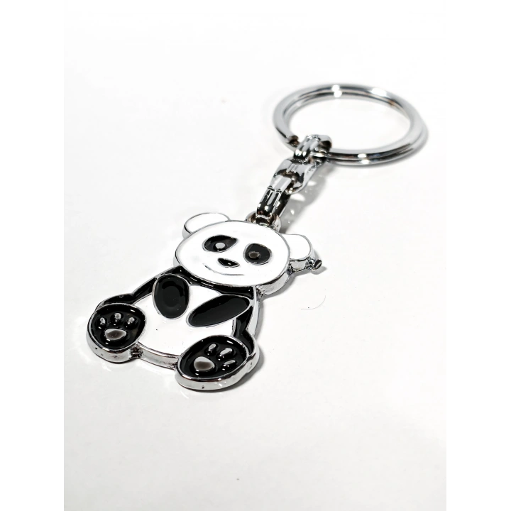 Panda Siyah ve Beyaz Metal Anahtarlık