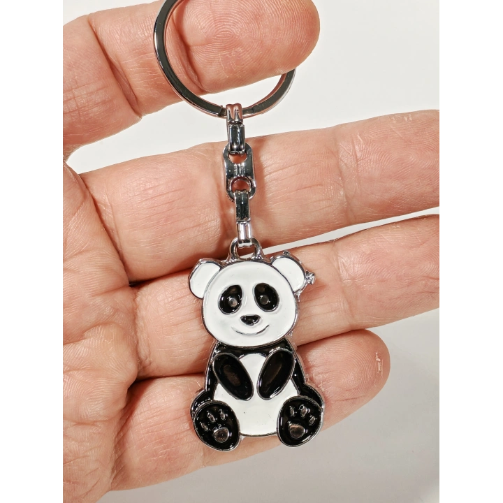 Panda Siyah ve Beyaz Metal Anahtarlık