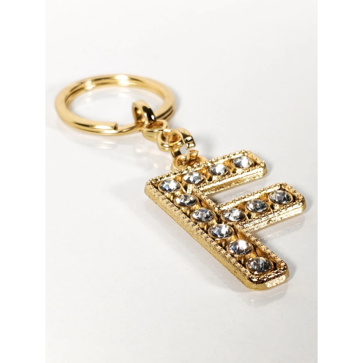 Taşlı F Harfi Gold Metal Anahtarlık – Kişisel Dokunuş, Şık Işıltı ve Zamansız Stil