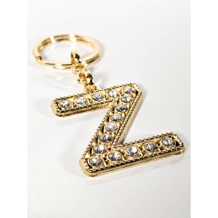 Taşlı Z Harfi Gold Metal Anahtarlık – Kişisel Anlam, Şık Işıltı ve Zarif Tasarım