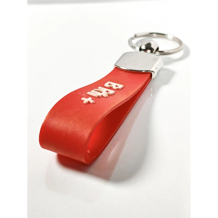 B Rh(+) Pozitif Kan Grubu Silikon Anahtarlık – Acil Durumlar İçin Hayati Bilgi