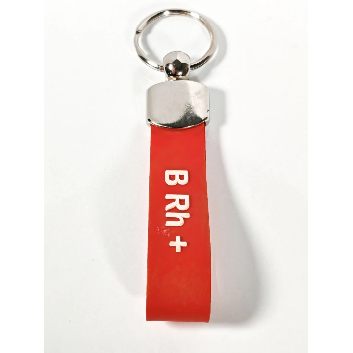 B Rh(+) Pozitif Kan Grubu Silikon Anahtarlık – Acil Durumlar İçin Hayati Bilgi