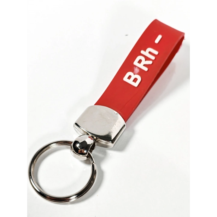 B Rh(-) Negatif Kan Grubu Silikon Anahtarlık – Acil Durumlar İçin Hayati Bilgi