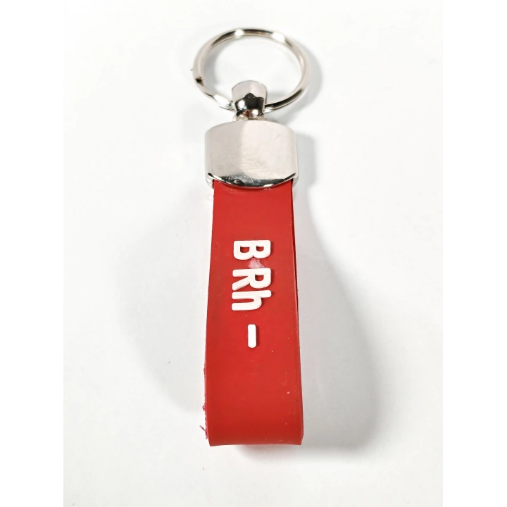 B Rh(-) Negatif Kan Grubu Silikon Anahtarlık – Acil Durumlar İçin Hayati Bilgi