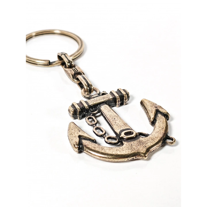 Antik Bronz Çapa Figürlü Metal Anahtarlık – Güven, Sadakat ve Zamansız Deniz Ruhu