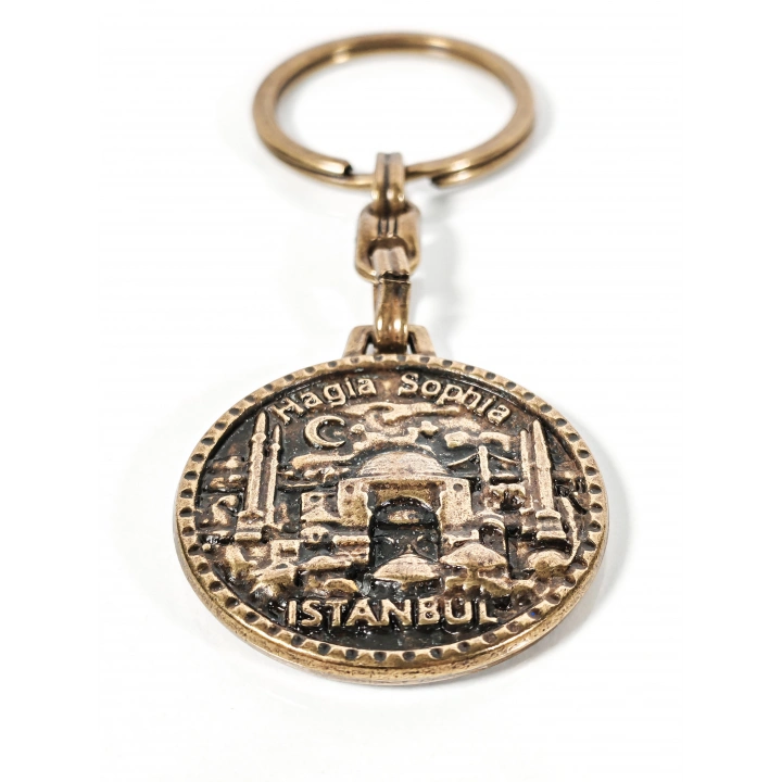 Antik Bronz Ayasofya (Hagia Sophia) Figürlü Metal Anahtarlık – İstanbul’un Tarihi ve Ruhunu Taşıyan Özel Tasarım