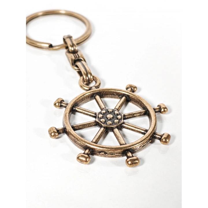 Antik Bronz Dümen Figürlü Metal Anahtarlık – Yön Bulma, Kontrol ve Deniz Ruhu