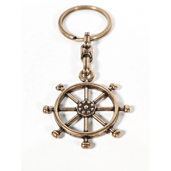 Antik Bronz Dümen Figürlü Metal Anahtarlık – Yön Bulma, Kontrol ve Deniz Ruhu