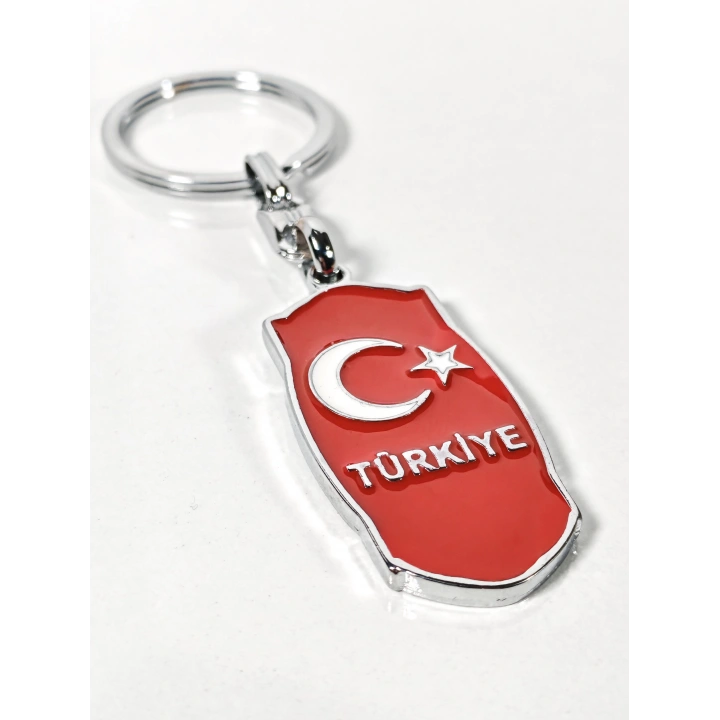 Kırmızı Ay Yıldız ve “Türkiye” Yazılı Metal Anahtarlık – Milli Sembollerin Şık Yorumu