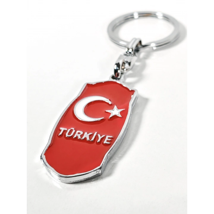 Kırmızı Ay Yıldız ve “Türkiye” Yazılı Metal Anahtarlık – Milli Sembollerin Şık Yorumu
