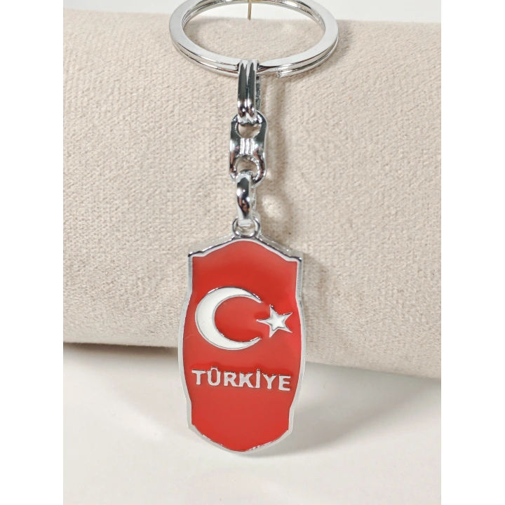 Kırmızı Ay Yıldız ve “Türkiye” Yazılı Metal Anahtarlık – Milli Sembollerin Şık Yorumu