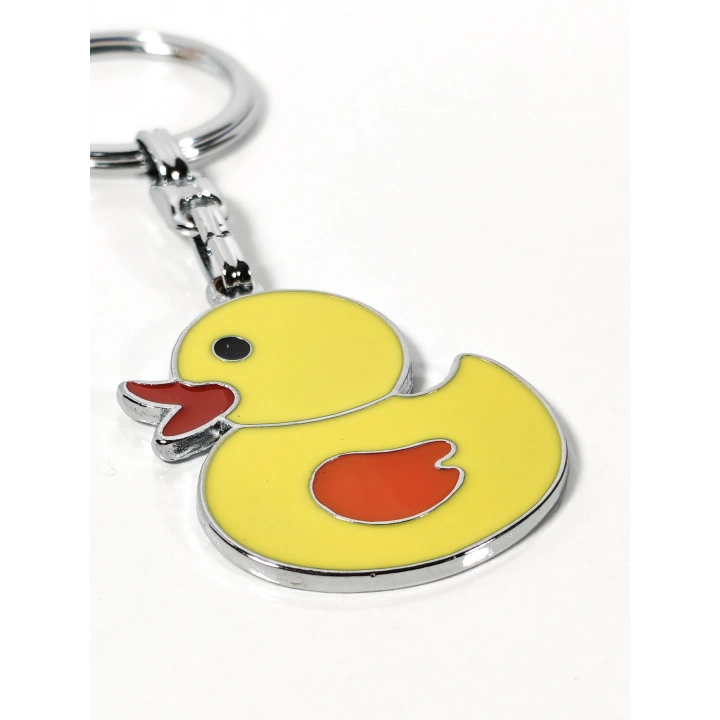 Sarı Ördek Figürlü Metal Anahtarlık – Eğlenceli Tasarım ve Renkli Detayların Neşeli Buluşması