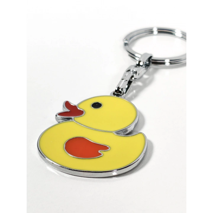 Sarı Ördek Figürlü Metal Anahtarlık – Eğlenceli Tasarım ve Renkli Detayların Neşeli Buluşması