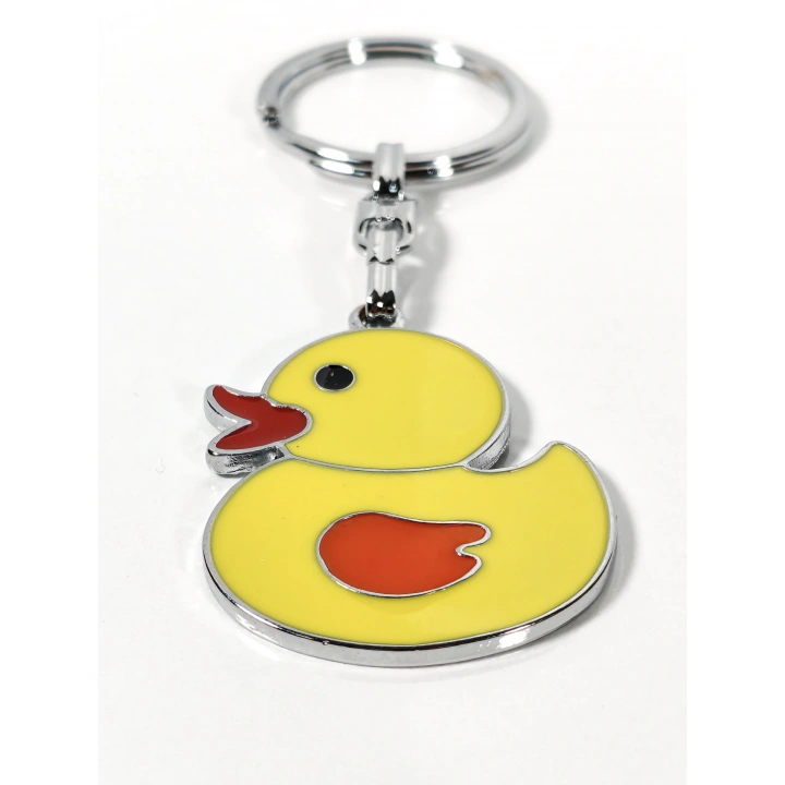Sarı Ördek Figürlü Metal Anahtarlık – Eğlenceli Tasarım ve Renkli Detayların Neşeli Buluşması