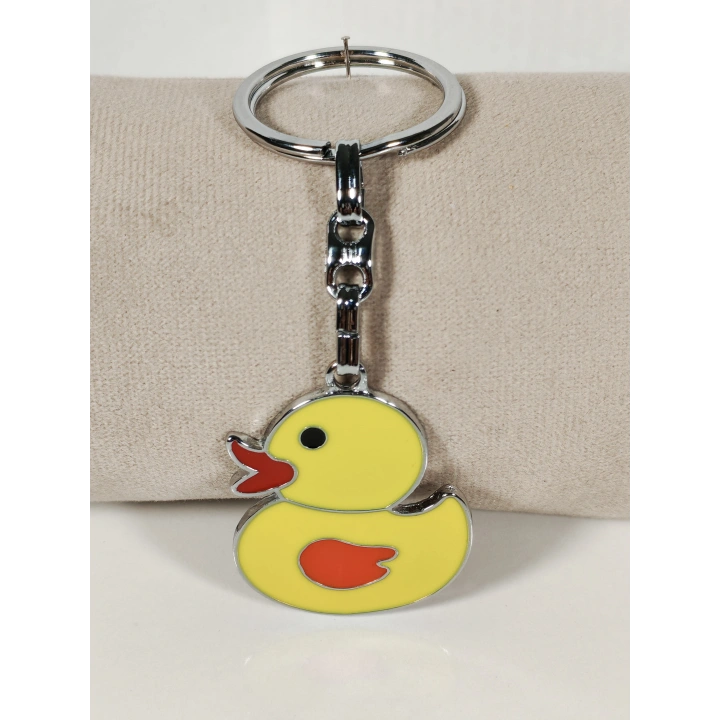 Sarı Ördek Figürlü Metal Anahtarlık – Eğlenceli Tasarım ve Renkli Detayların Neşeli Buluşması