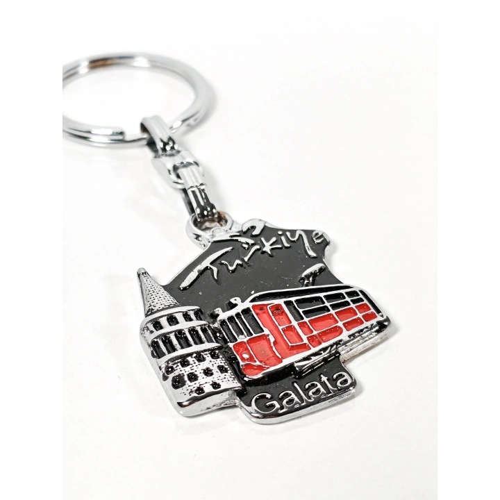 Galata Kulesi ve Nostaljik Tramvay Temalı İstanbul Metal Anahtarlık – Şehrin Ruhunu Taşıyan Özel Tasarım