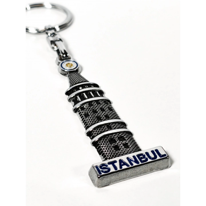 Galata Kulesi Figürlü İstanbul Temalı Metal Anahtarlık – Şehrin Simgesini Yansıtan Zarif Tasarım