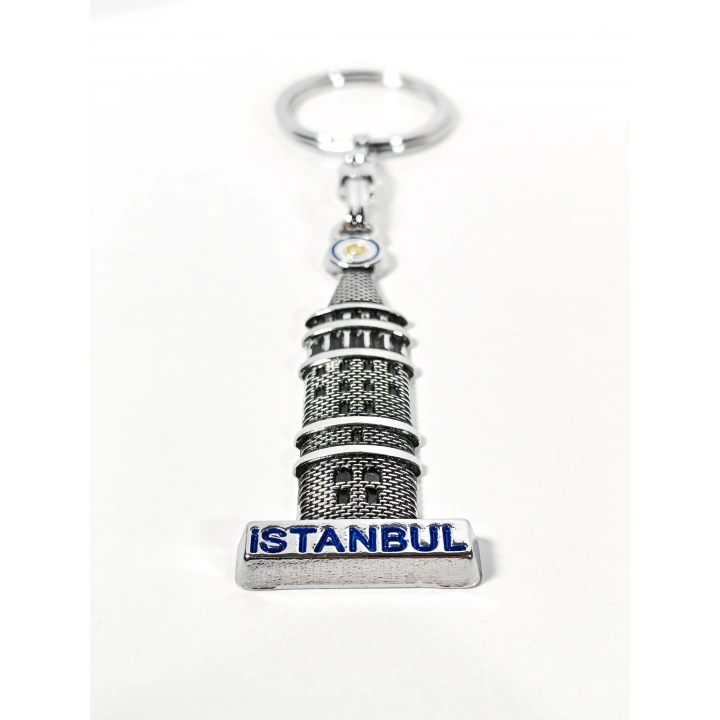 Galata Kulesi Figürlü İstanbul Temalı Metal Anahtarlık – Şehrin Simgesini Yansıtan Zarif Tasarım