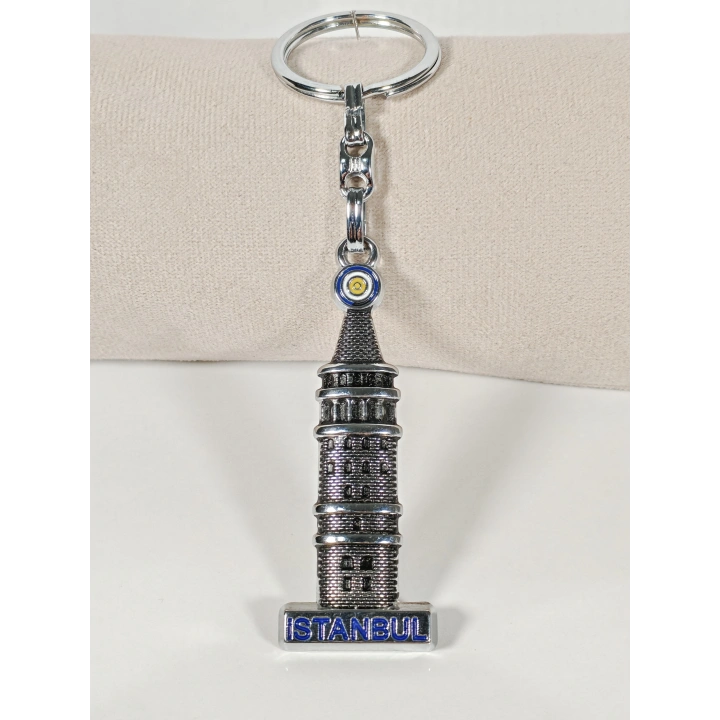 Galata Kulesi Figürlü İstanbul Temalı Metal Anahtarlık – Şehrin Simgesini Yansıtan Zarif Tasarım
