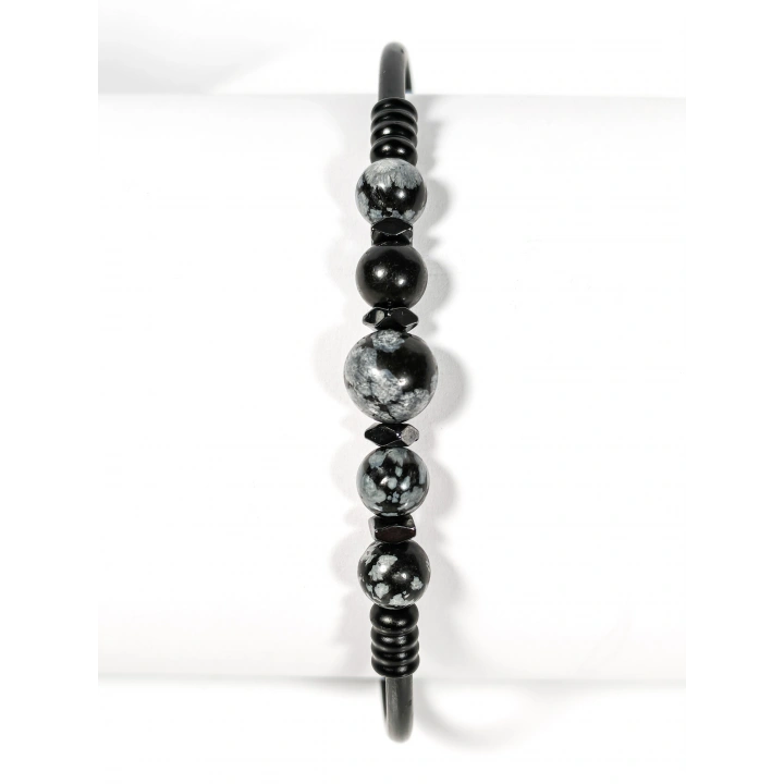 Obsidyen Taşlı Yaylı Bileklik – Koruma, Denge ve Güçlü Bir Stil