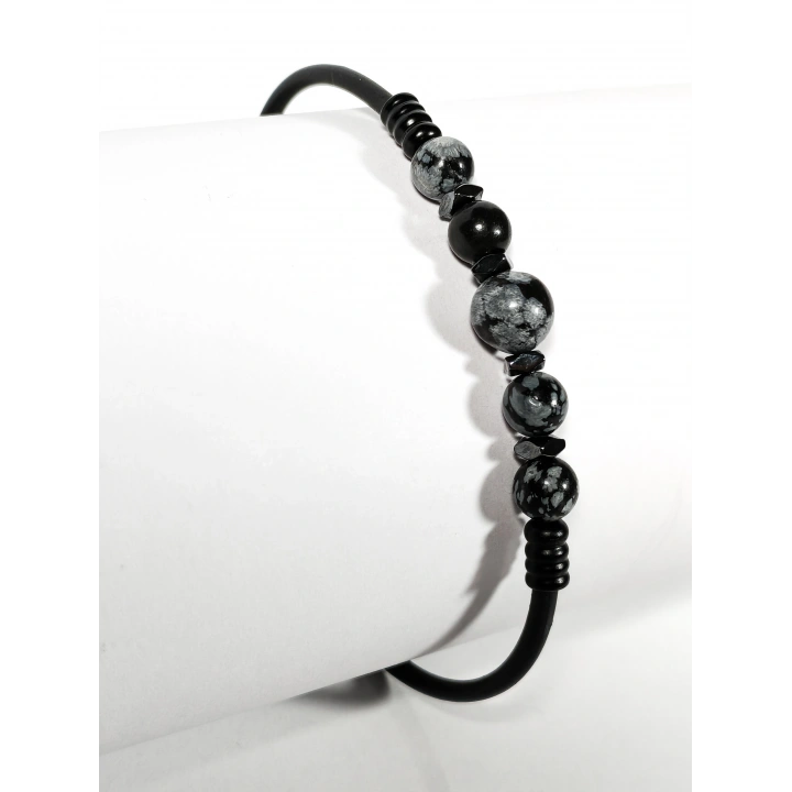 Obsidyen Taşlı Yaylı Bileklik – Koruma, Denge ve Güçlü Bir Stil