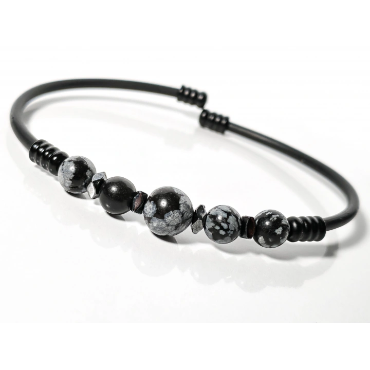 Obsidyen Taşlı Yaylı Bileklik – Koruma, Denge ve Güçlü Bir Stil