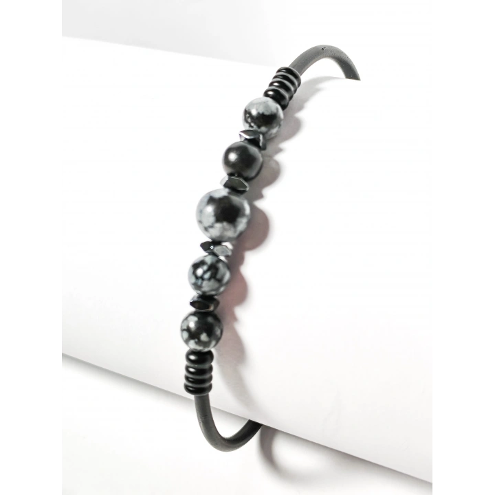 Obsidyen Taşlı Yaylı Bileklik – Koruma, Denge ve Güçlü Bir Stil