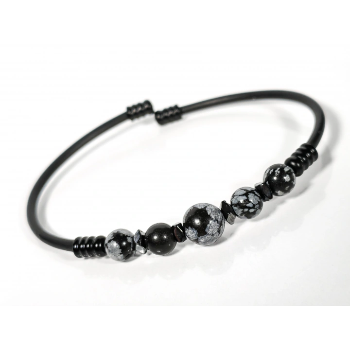 Obsidyen Taşlı Yaylı Bileklik – Koruma, Denge ve Güçlü Bir Stil