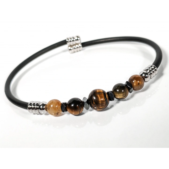 Kaplan Gözü Taşlı Yaylı Bileklik – Güç, Dayanıklılık ve Dengeli Enerji