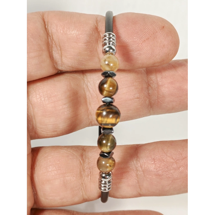 Kaplan Gözü Taşlı Yaylı Bileklik – Güç, Dayanıklılık ve Dengeli Enerji